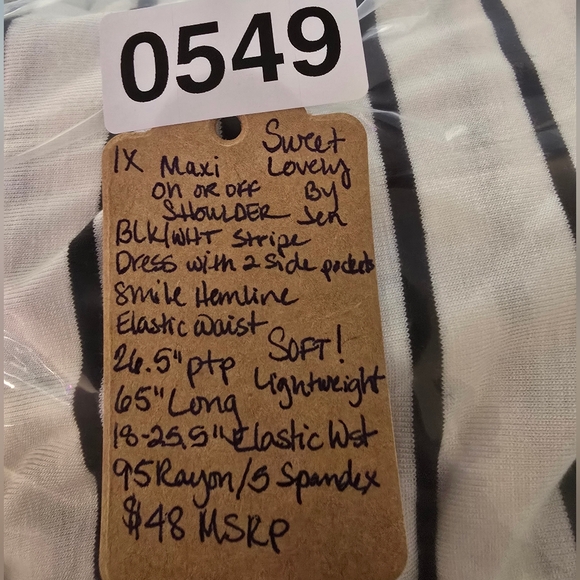 #0549 1X NEW SWEET LOVELY BY JEN Maxi Dress On or Off Shldr 26.5ptp 65Lng SOFT!# - Picture 16 of 16